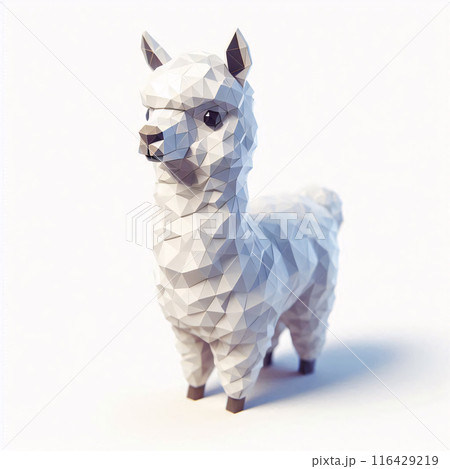 Low Polygon Style Illustrations of Various Animals on a White Background - Modern and Colorful Geometric Art 116429219