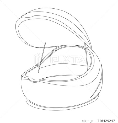 Sensory deprivation tank continuous line drawing. Floatation therapy capsule vector illustration. Editable stroke. 116429247