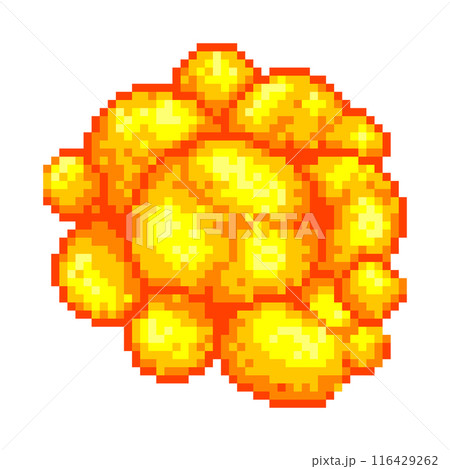 Pixel art explosion. Bang 8-bit retro game style vector illustration. Pixel art explosion. Bang 8-bit retro game style vector illustration. 116429262
