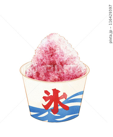 かき氷 いちご 透過 手書き イラスト かき氷 いちご 透過 手書き イラスト 116429397