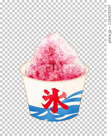 かき氷 いちご 透過 手書き イラスト かき氷 いちご 透過 手書き イラスト 116429397