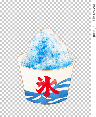 Shaved ice Ramune Transparent Hand-drawn Illustration 116429398