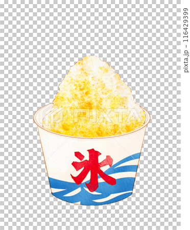 刨冰檸檬透明手繪插畫 刨冰檸檬透明手繪插畫 116429399