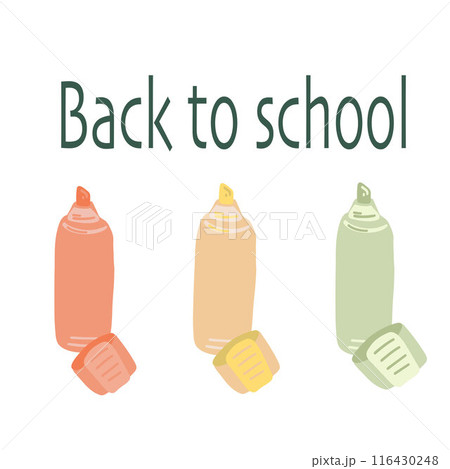 Set of Three Highlighters flat design back to school 116430248