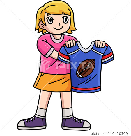 American Football Girl with Jersey Cartoon Clipart American Football Girl with Jersey Cartoon Clipart 116430509