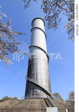 佐久発電所（桜とサージタンク） 116431865