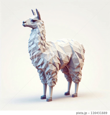 Low Polygon Style Illustrations of Various Animals on a White Background - Modern and Colorful Geometric Art 116431889