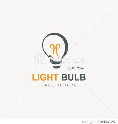 Light bulb creative lamp logo icon and business design bulb digital technology smart idea template 116433125