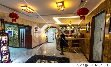 Chinese restaurant decorated in asian style timelapse hyperlapse. 116434051