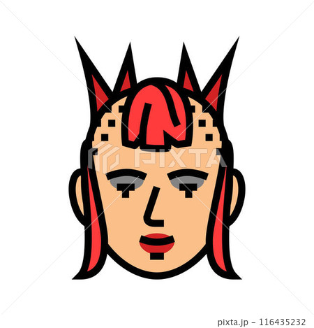 woman punk subculture style color icon vector illustration woman punk subculture style color icon vector illustration 116435232
