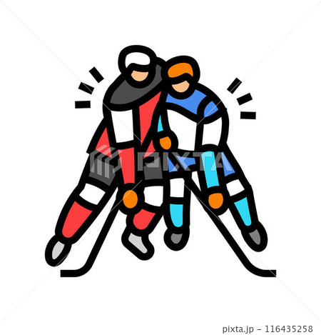 checking ice hockey sport color icon vector illustration 116435258