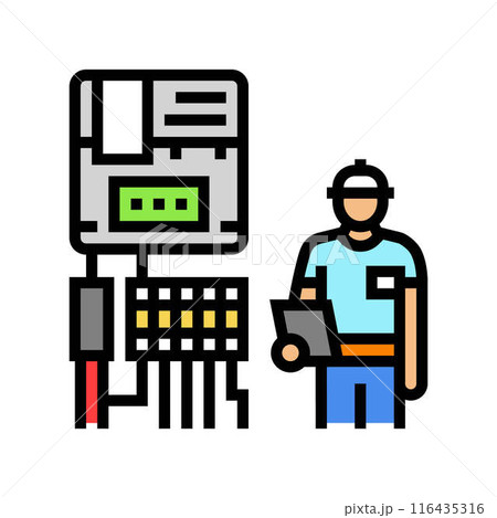 smart meter installation color icon vector illustration 116435316