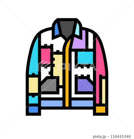 patchwork jacket diy fashion handmade color icon vector illustration 116435348