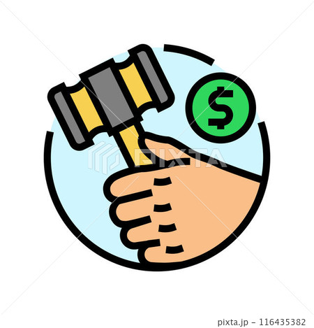 bid rigging money business cash color icon vector illustration bid rigging money business cash color icon vector illustration 116435382