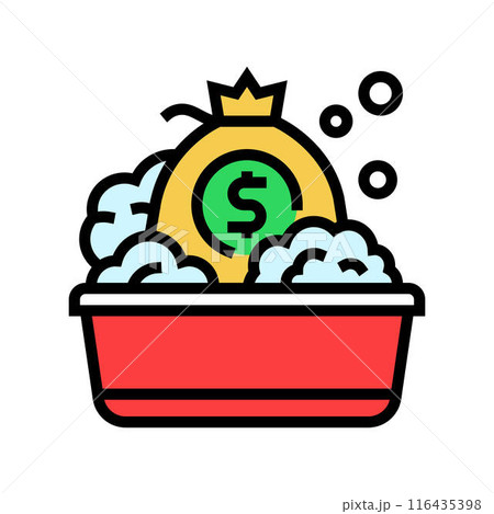 money laundering business cash color icon vector illustration money laundering business cash color icon vector illustration 116435398