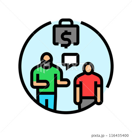 nepotism cronyism money business cash color icon vector illustration 116435400