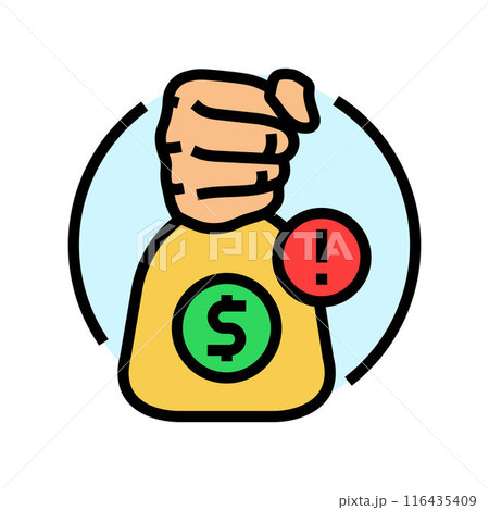 corruption money business cash color icon vector illustration 116435409