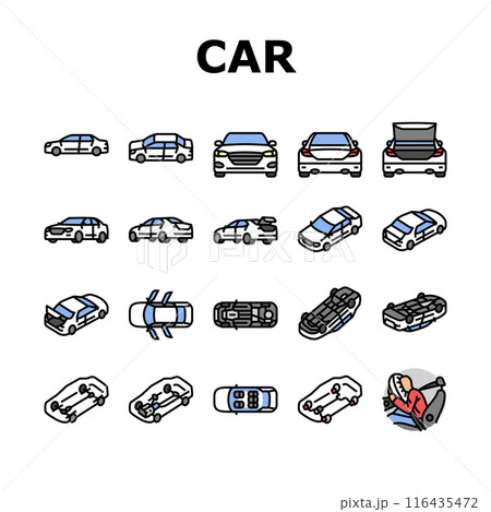 car vehicle auto transport icons set vector car vehicle auto transport icons set vector 116435472