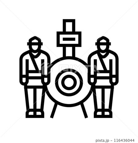 national memorial day chinese holiday line icon vector illustration 116436044