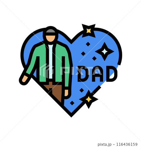 fathers day usa holiday color icon vector illustration 116436159