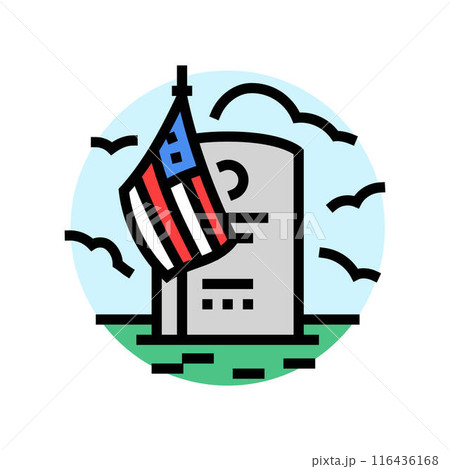 memorial day usa holiday color icon vector illustration 116436168