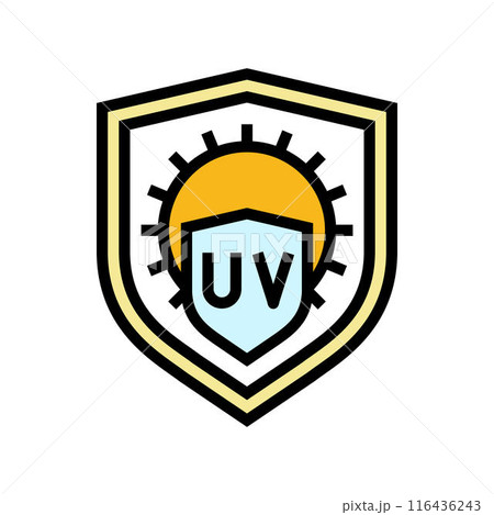 uv protection product label warning color icon vector illustration uv protection product label warning color icon vector illustration 116436243
