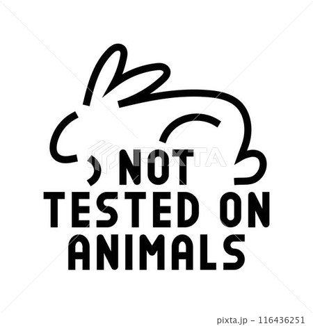 not tested on animals product label warning color icon vector illustration 116436251