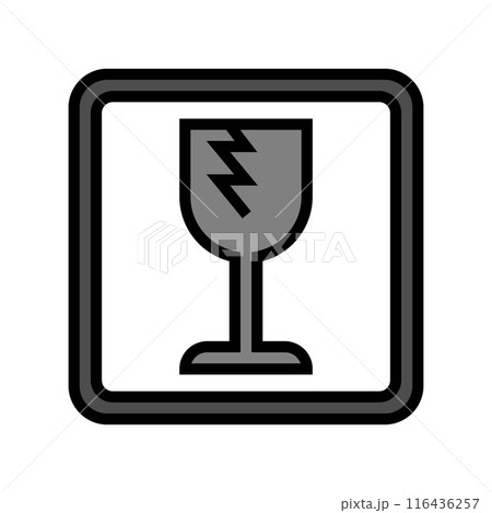 fragile product label warning color icon vector illustration 116436257