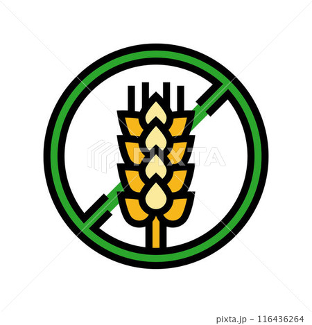 gluten free product label warning color icon vector illustration 116436264