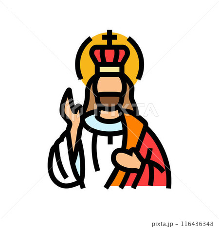christ the king feast catholic holiday color icon vector illustration 116436348