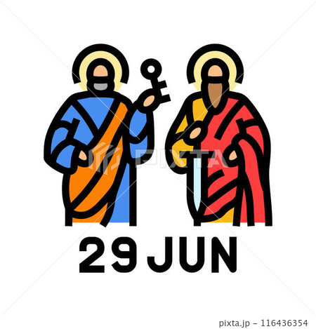 st peter and st paul feast catholic holiday color icon vector illustration st peter and st paul feast catholic holiday color icon vector illustration 116436354