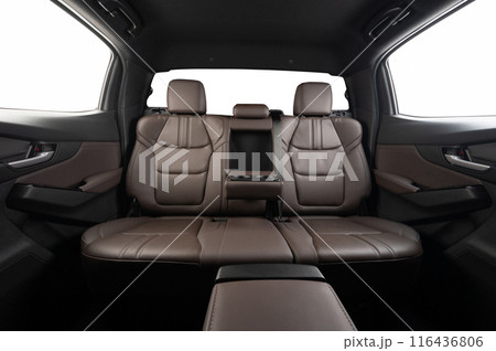 Spacious rear leather passnger seat in pickup truck 116436806