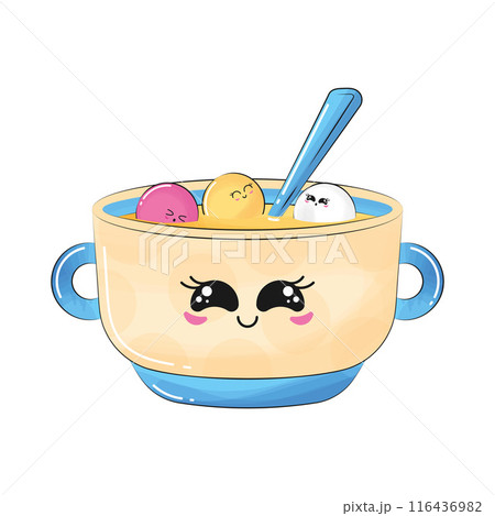 Happy cute bowl cartoon Vector illustration Happy cute bowl cartoon Vector illustration 116436982