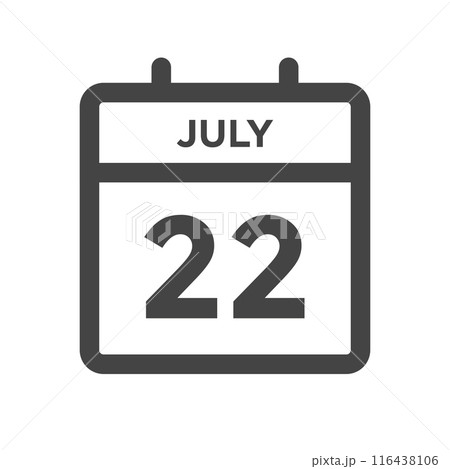 July 22 Calendar Day or Calender Date for Deadlines or Appointment 116438106