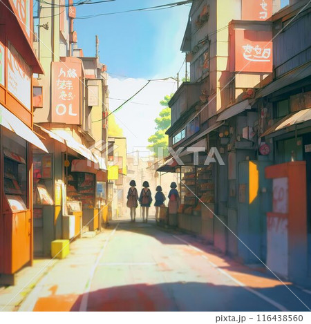 架空の街 昭和風街並み レトロな街並みイメージ 日本風 アニメ風 田舎 地方 お店 商店街 AI生成 架空の街 昭和風街並み レトロな街並みイメージ 日本風 アニメ風 田舎 地方 お店 商店街 AI生成 116438560