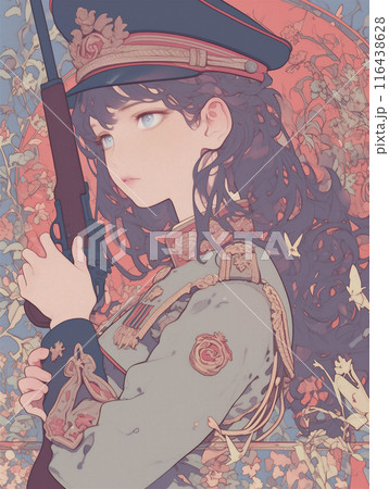 軍服と機関銃 116438628