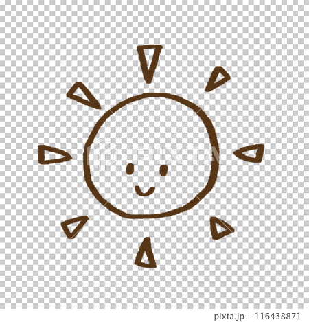 線画　手描き　笑顔の晴れ　イラスト 116438871
