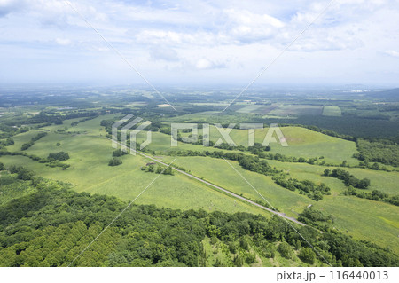 北海道 十勝平野 清水円山展望台(空撮) 北海道 十勝平野 清水円山展望台(空撮) 116440013