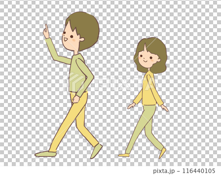Illustration of men and women walking Illustration of men and women walking 116440105