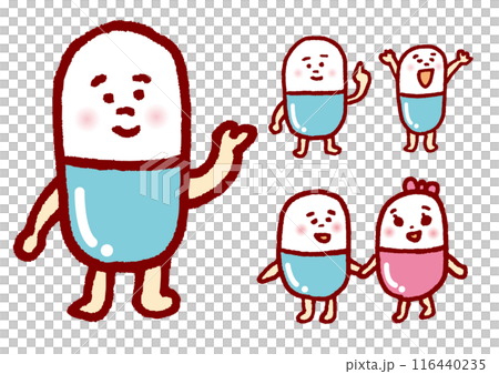 Cute medicine character material that can be used in pharmacies 116440235