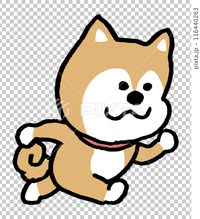 二頭身でシンプルでかわいい柴犬のキャラ素材 二頭身でシンプルでかわいい柴犬のキャラ素材 116440263