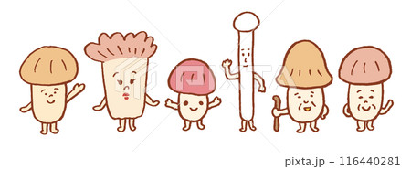 かわいいキノコのキャラ素材 116440281