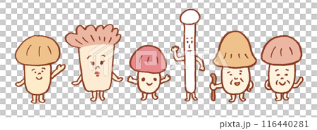 かわいいキノコのキャラ素材 116440281