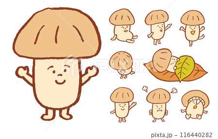 かわいいキノコのキャラ素材 116440282