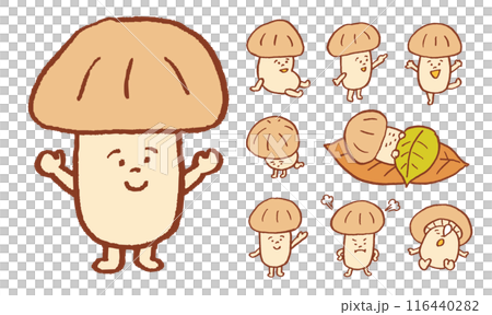 かわいいキノコのキャラ素材 116440282
