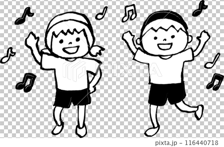 穿著體操服跳舞的孩子們，運動日 116440718