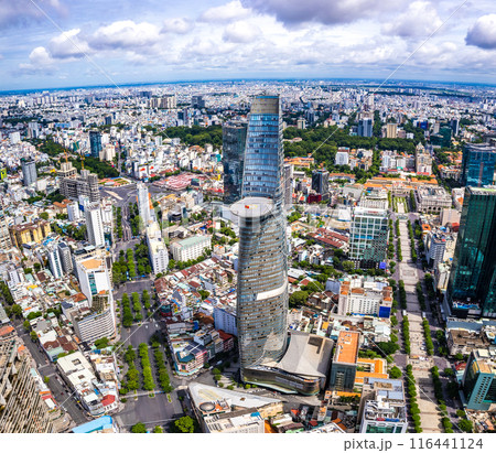 Aerial view of Ho Chi Minh city or Saigon, in Vietnam 116441124