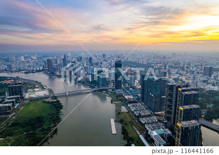 Aerial view of Ho Chi Minh city or Saigon, in Vietnam 116441166