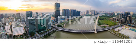 Aerial view of Ho Chi Minh city or Saigon, in Vietnam Aerial view of Ho Chi Minh city or Saigon, in Vietnam 116441205