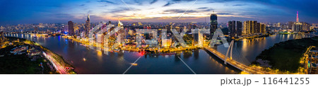 Aerial view of Ho Chi Minh city or Saigon, in Vietnam 116441255